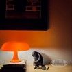 USB Cable Orange Mushroom Lamp, Retro Nesso Table Lamp, Dimmable Orange Lamp, Mid Century 70s Funky Lamp for Desk (Orange)
