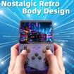 Game Console Handheld 3.5Inch Emulator Preinstalled Transparent 64GB Portable Retro Gaming Purple Device