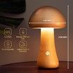 Mini Mushroom Lamp for Ambient Lighting 17cm, Dimmable LED Mushroom Night Light with USB Charging for Bedroom (Beech)