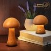 Mini Mushroom Lamp for Ambient Lighting 17cm, Dimmable LED Mushroom Night Light with USB Charging for Bedroom (Beech)
