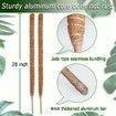 2 Pack Moss Pole,28 Inch Bendable Moss Pole for Plants Monstera,Moss Poles for Climbing Plants Indoor,Coir Plant Pole Sticks Support Stakes