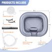 Inflatable Shampoo Basin - Portable Shampoo Bowl,Hair Washing Basin for Bedridden,Disabled,Hair Wash Tub for Dreadlocks and at Home Sink Washing (Silver)