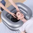 Inflatable Shampoo Basin - Portable Shampoo Bowl,Hair Washing Basin for Bedridden,Disabled,Hair Wash Tub for Dreadlocks and at Home Sink Washing (Silver)