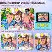 Instant Print Camera 1080P HD Ink Instant Photo - Christmas Birthday Gifts for Girls Boys Age 3-8 - Portable Kids Toy