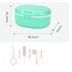 Retainer Denture Bath Case Cup Box Holder Storage Soak Container With mirror Orthodontics Mouth Guard Braces(green)