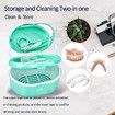 Retainer Denture Bath Case Cup Box Holder Storage Soak Container With mirror Orthodontics Mouth Guard Braces(green)