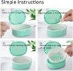 Retainer Denture Bath Case Cup Box Holder Storage Soak Container With mirror Orthodontics Mouth Guard Braces(green)