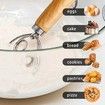 Danish Dough Whisk Stainless Steel Dough Whisk Dutch Style Bread Dough Hand Mixer Wooden Handle Kitchen Baking Tools Bread Making Tools and Supplies