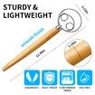 Danish Dough Whisk Stainless Steel Dough Whisk Dutch Style Bread Dough Hand Mixer Wooden Handle Kitchen Baking Tools Bread Making Tools and Supplies