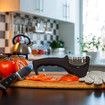 4-in-1 Kitchen Knife Accessories,3-Stage Knife Sharpener Helps Repair,Restore,Polish Blades and Cut-Resistant Glove (Black)