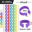 50pc 16mm Poultry Clasp Foot Ring Without Text Colourful Chicken Clip Animal Identification Tool Rings for Farm Leg Chick Duck Goose