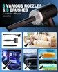 Compressed Air Duster - Keyboard Cleaner with LED Light, 5000mAh Rechargeable Cordless Electric Air Duster for Computer Keyboard Car Cleaning, Replacement