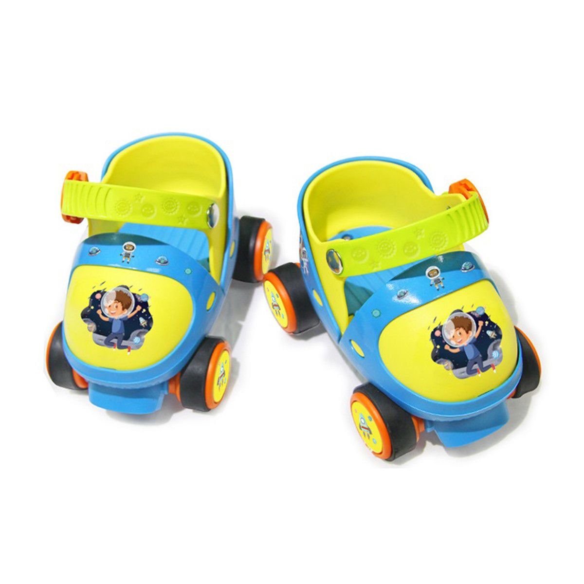 Adjustable Quad Roller Skates Shoes with Safe Lock Mode (Blue)