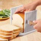 Adjustable Toast Slicer/Cutting Guide for Homemade Bread,Plastic Bread Slicer Loaf for Slicing Bread Foldable Kitchen Baking Tools (White)