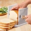 Adjustable Toast Slicer/Cutting Guide for Homemade Bread,Plastic Bread Slicer Loaf for Slicing Bread Foldable Kitchen Baking Tools (White)