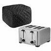 4 slice Toaster Cover,Polyester Fabric Quilted Four Slice Toaster Appliance Dust-proof Cover For Kitchen Small Appliance Dust Cover and Fingerprint Protection (Black)