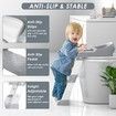 Potty Training Seat with Step Stool Ladder,Toddler Potty Training Toilet,Potty Chair Adjustable Potty Seat with Anti-Slip Wide Steps Splash Guard Safety Handles