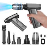 Dual Air Duct Jet Turbo Strong Fan With LED Lighting Dust Elimination 110000RPM Household Cleaning Dust Collector For Home Computer Car