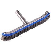 Swimming Pool Brush for Cleaning Pool Walls,Tiles & Floors,Heavy Duty 18" Aluminum Stainless Steel Wire Bristle Pool Scrub Brush for Curved Cleaning Brushes with EZ Clips