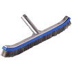 Swimming Pool Brush for Cleaning Pool Walls,Tiles & Floors,Heavy Duty 18" Aluminum Stainless Steel Wire Bristle Pool Scrub Brush for Curved Cleaning Brushes with EZ Clips