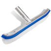 Swimming Pool Wall & Tile Brush,18" Heavy Duty Vinyl Polished Aluminum Back Cleaning Brush Head Designed for Cleans Walls,Tiles & Floors,Nylon Bristles Brush Head with EZ Clips (Pole not Included)