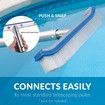 Swimming Pool Wall & Tile Brush,18" Heavy Duty Vinyl Polished Aluminum Back Cleaning Brush Head Designed for Cleans Walls,Tiles & Floors,Nylon Bristles Brush Head with EZ Clips (Pole not Included)