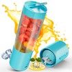 Portable Blender,Personal Size Blender for Shakes and Smoothies with 6 Ultra Sharp Blades,16 Oz Mini Blender USB Rechargeable Magnetic for Travel/Picnic/Office/Gym (Blue)