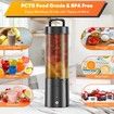 Portable Blender,Personal Size Blender for Shakes and Smoothies with 6 Ultra Sharp Blades,16 Oz Mini Blender USB Rechargeable Magnetic (Black)