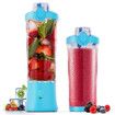Portable Blender,270 Watt for Shakes and Smoothies Waterproof Blender USB Rechargeable with 20oz Blender Cups with Travel Lid (Blue,20oz)