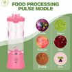 Portable Blender,270 Watt for Shakes and Smoothies Waterproof Blender USB Rechargeable with 20oz Blender Cups with Travel Lid (Pink,20oz)