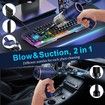 Handheld Car Vacuum Cleaner,9000Pa Vacuum Cleaner and Air Duster,120W High Power Wet and Dry Handheld Car Vacuum Cleaner with LED Light and Multi-Nozzles