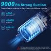 Handheld Car Vacuum Cleaner,9000Pa Vacuum Cleaner and Air Duster,120W High Power Wet and Dry Handheld Car Vacuum Cleaner with LED Light and Multi-Nozzles