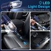 Handheld Car Vacuum Cleaner,9000Pa Vacuum Cleaner and Air Duster,120W High Power Wet and Dry Handheld Car Vacuum Cleaner with LED Light and Multi-Nozzles