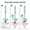 Makeup Brush Cleaner and Dryer Machine Electric Cosmetic Automatic Brush Spinner with 8 Size Rubber Collars(Green)