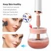 Makeup Brush Cleaner and Dryer Machine Electric Cosmetic Automatic Brush Spinner with 8 Size Rubber Collars(Pink)