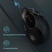 Ergonomic Mouse,Wireless Vertical Mouse,Rechargeable Optical Mice for Multi-Purpose Bluetooth USB Connection,Compatible With iOS Mac Windows Computers - Black