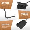 4PCS Fireplace Tool Set Firepit Accessories Poker Fire Shovel Brush Stand Black Cast Iron