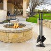 4PCS Fireplace Tool Set Firepit Accessories Poker Fire Shovel Brush Stand Black Cast Iron