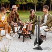 4PCS Fireplace Tool Set Firepit Accessories Poker Fire Shovel Brush Stand Black Cast Iron