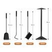 4PCS Fireplace Tool Set Firepit Accessories Poker Fire Shovel Brush Stand Black Cast Iron