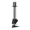 4PCS Fireplace Tool Set Firepit Accessories Poker Fire Shovel Brush Stand Black Cast Iron