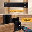 Firewood Storage Holder Campfire DIY Fireplace Wood Rack Log Bracket Adjustable Fire Pit Stand Indoor Outdoor Black