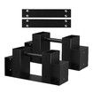 Firewood Storage Holder Campfire DIY Fireplace Wood Rack Log Bracket Adjustable Fire Pit Stand Indoor Outdoor Black