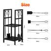 Fire Place Tool Kit 5in1 Firewood Storage Rack Firepit Wood Holder Campfire Metal Stove Log Carrier Stand