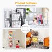 4pcs Shoe Storage Boxes Large Plastic Stackable Clear Containers Sneaker Handbag Clothes Organiser Display Bins with Door