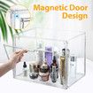 4pcs Shoe Storage Boxes Large Plastic Stackable Clear Containers Sneaker Handbag Clothes Organiser Display Bins with Door