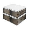 4pcs Storage Boxes Bins Plastic Stackable Clear Shoe Containers Wardrobe for Handbag Clothes Foldable Organiser with Lids Partitions
