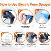 1.5 Liters Electric Foam Sprayer with USB, Pressurized Foam Sprayer for Car Washing,Foam Sprayer for Home, Garden and Car Beauty and Cleaning