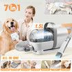 7 in 1 Pro Pet Dog Grooming Kit Cat Hair Trimmer Shaver Nail Clipper Grinder Vacuum Cleaner Deshedding Brush Slicker Removal Groomer Cleaning Tool Set
