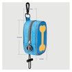 Dog Poop Bag Holder Pet Waste Bag Dispenser Polyester Pouch Portable Poo Dropping Sack for Outdoor Walking, Light Blue